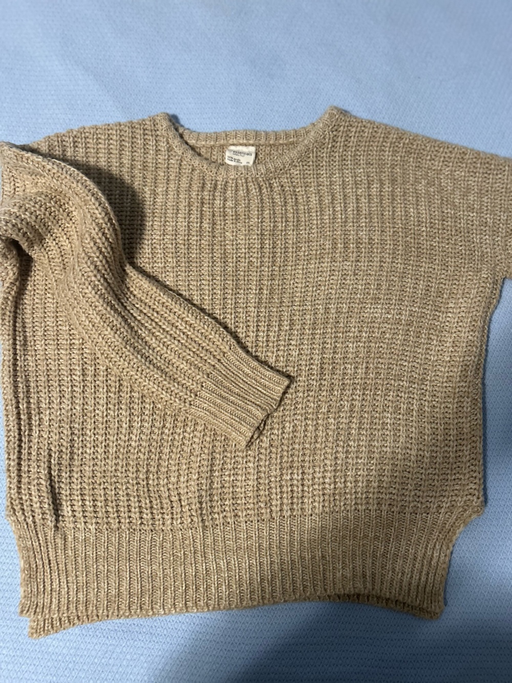 Essentials by Full Tilt Beige Knit Sweater Size M